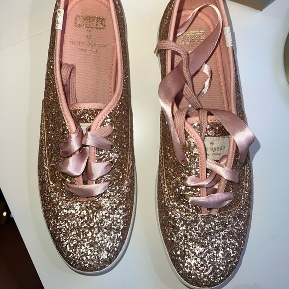 kate spade Shoes Kate Spade Rose Gold Glitter Keds Poshmark